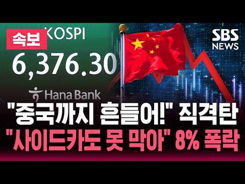[🔴속보] "미국발 찬바람, 중국까지 흔들어" 반도체주 직격탄.."코스피 8% 폭락" 사이드카 이어 서킷브레이커까지 가동 / SBS 뉴스속보
