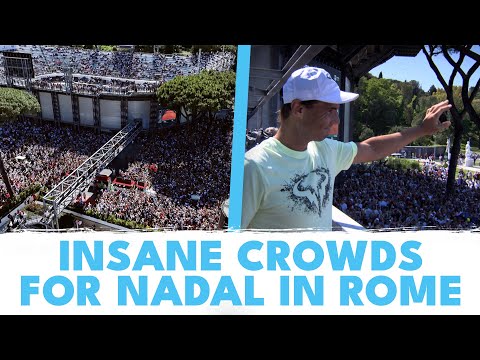 Epic Scenes! Massive Crowds in Rome For Rafael Nadal 💚🤍❤️