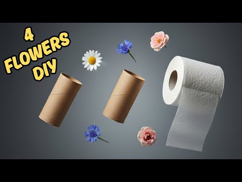 Look How Easy I Reuse Toilet Paper Rolls 🤩 4 DIY Flowers with White Twist for Your Home Decoration