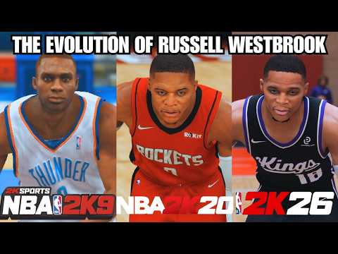 Russell Westbrook Evolution in NBA 2K Games (NBA 2K9 - NBA 2K26) Ratings, Stats, and Gameplay! #2k26