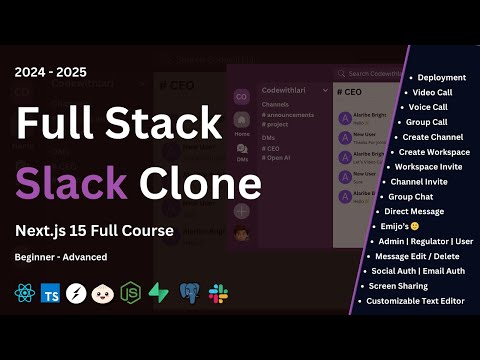 Fullstack Slack Clone: Next.js 15, Postgresql, Supabase, Typescript, Bun, Socket.io, Deployment