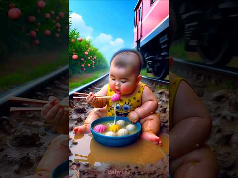 ❤️ Evolution of Baby: Train Attack on Baby for Food Eating #cat #cute #love #shorts BabyLos 30