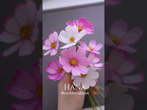 handmade clay cosmos flower 樹脂粘土で作るコスモスの花　cold porcelain,air dry clay