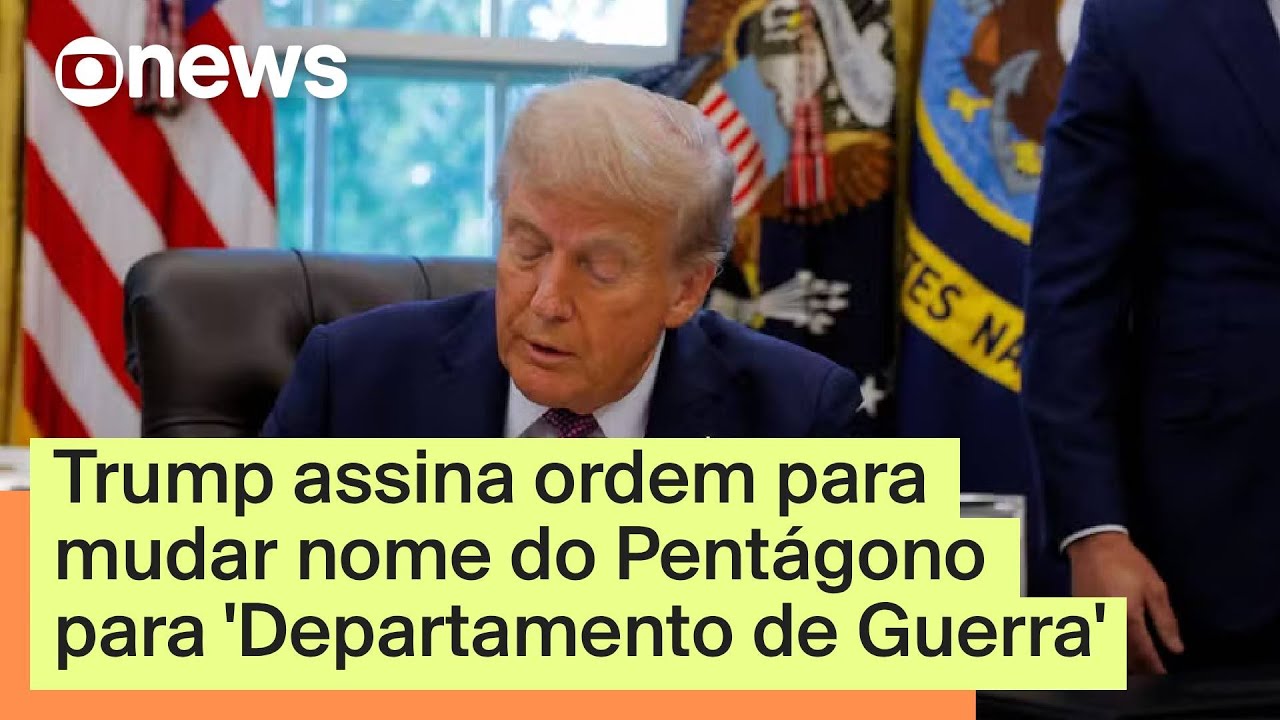 Trump assina ordem para mudar nome do Pentágono para Departamento de Guerra