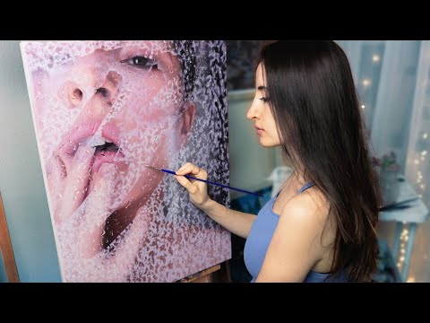 I painted a shower selfie | Oil Painting Time Lapse