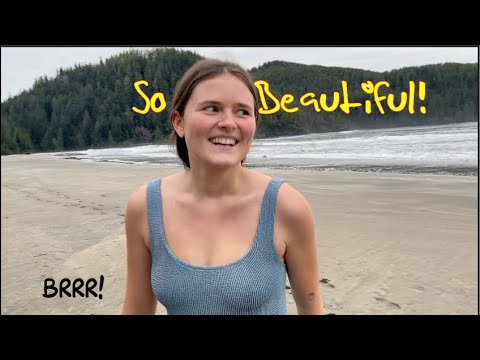 Cold Winter swim at #1 Beach in Canada! San Josef Bay