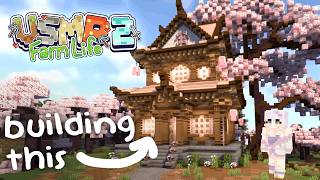 chill minecraft building cherry blossom temple