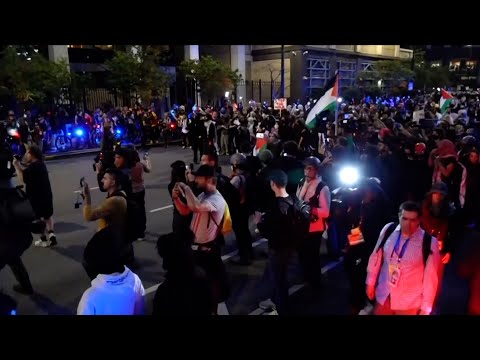 Protests continue on second night of Democratic convention in U.S.