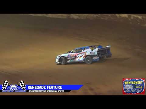 Renegade Feature - Lancaster Motor Speedway 9/3/22 - dirt track racing video image