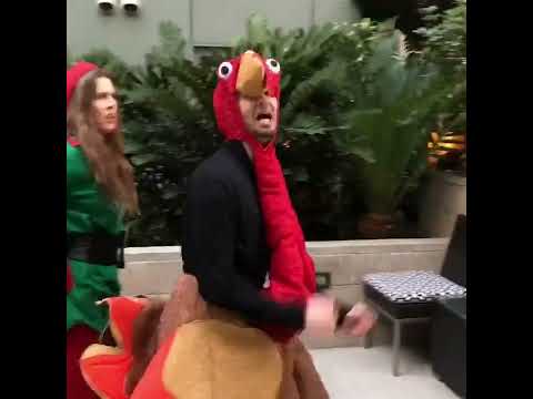 Dancing with Santa! #amandacerny #shorts