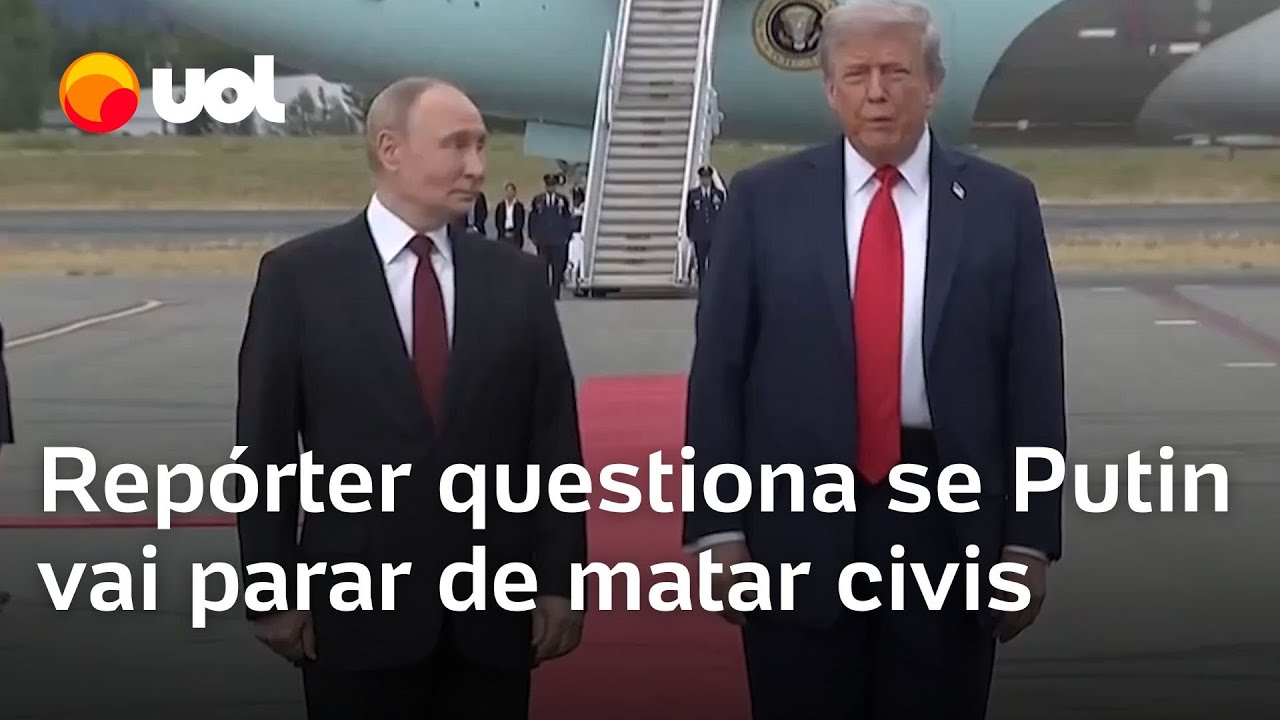 Putin e Trump repórter questiona se líder russo vai parar de matar civis