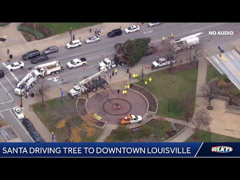 LIVE: Santa driving tree to downtown Louisville for holiday season