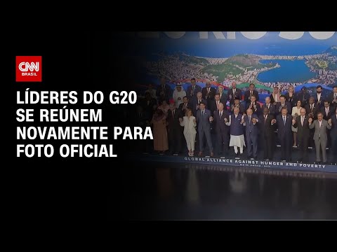 Líderes do G20 se reúnem novamente para foto oficial do segundo dia da cúpula | BASTIDORES CNN