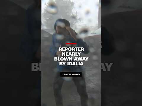 Reporter nearly blown away by Hurricane Idalia