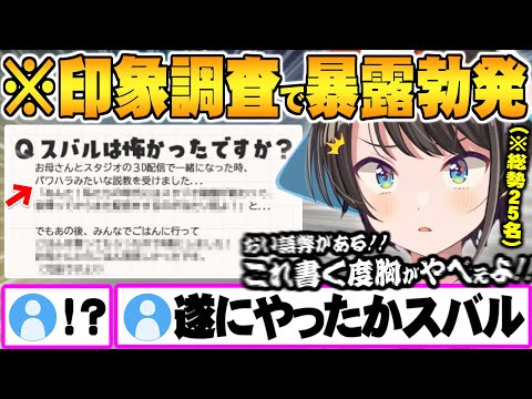 ホロメン宛に"スバルへの印象調査"を募集した結果またもや暴露されてしまう大空スバルｗ【大空スバル ホロライブ 切り抜き Vtuber】