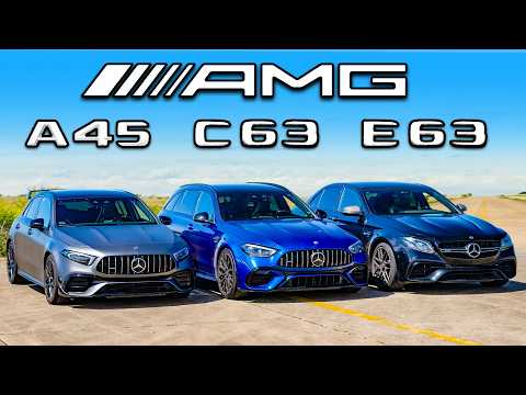 Mercedes Drag Race: C63S Dominates, E63S Struggles, A45S Surprises!