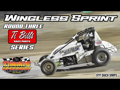 Wingless Sprints Timmis Speedway Mildura. Ti Bills Series Round 3 - dirt track racing video image