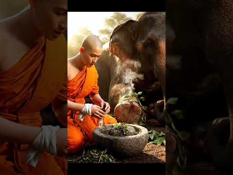 Cinematic ASMR | Healing with Nature – Monk Cares for Injured Elephant