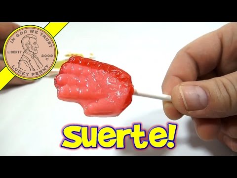 Manita de la suerte Strawberry & Cherry "Lucky Hand" Lollipop - Mexican Candy Tasting