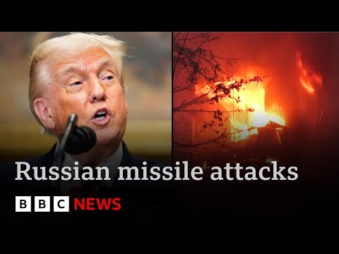 Trump condemns 'disgusting' Russian attacks on Ukraine and confirms sanctions threat | BBC News