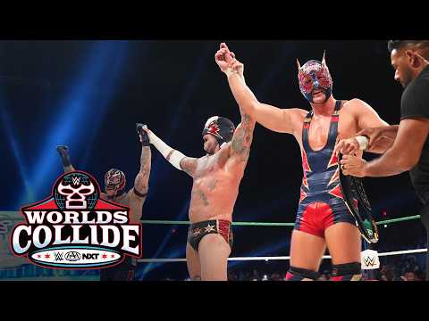 CM Punk, Rey Mysterio &amp; El Grande Americano win Six-<strong>Man</strong> Tag <strong>Match</strong>: Worlds Collide 2026 highlights
