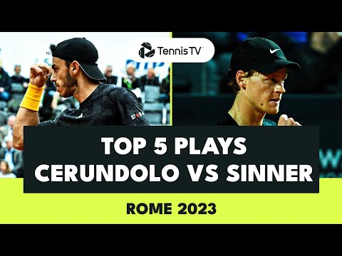 Top 5 Plays In Sinner vs Cerundolo Thriller | Rome 2023