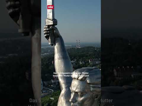 Ukraine-Wappen statt Sowjetsymbol: „Mutter Heimat“-Statue in Kiew trägt nun den Dreizack | #ntv