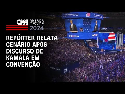 Repórter relata cenário após discurso de Kamala em Convenção | AMÉRICA DECIDE