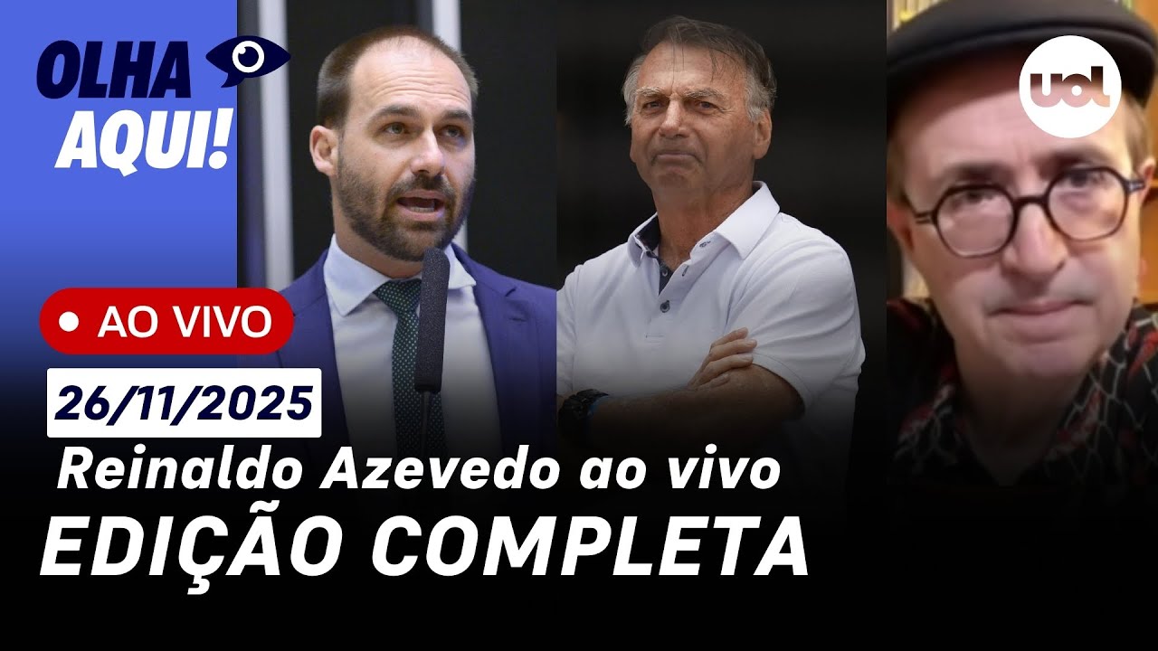 Reinaldo ao vivo Tarcísio reage à prisão de Bolsonaro tensão entre Congresso e Lula Eduardo réu