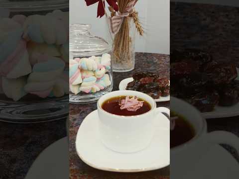 filling platter by marshmallow and tea #tea #music #asmr #chocolate #satisfying #delicious
