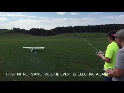 First time flying a nitro plane.  Will he convert from flying his park flyer? - UCKy1dAqELo0zrOtPkf0eTMw