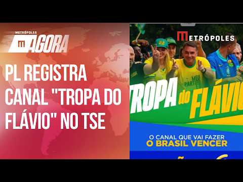 Campanha <strong>do</strong> PL registra "Tropa <strong>do</strong> Flávio" após restrição a canal de Lula