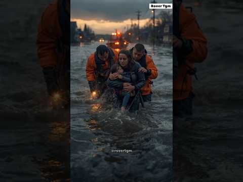 Mother Saved Child From Flood 😮🙏🫡