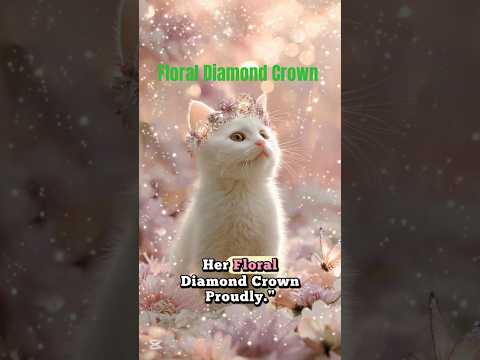Cute Cat with a Floral Diamond Crown #Shorts#cat#cute#cuteanimals#adorable #kitty #classycats