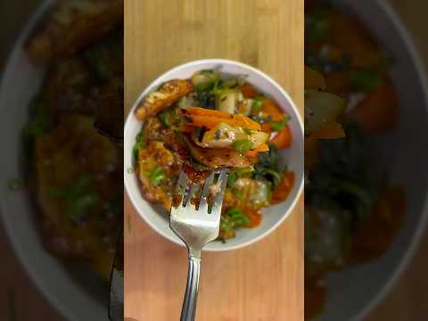 Fish Bowl w/Sautéed Carrots and Bok Choy