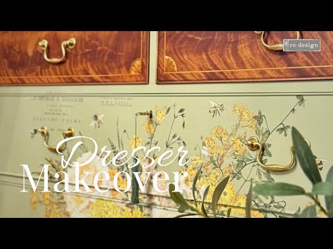 Dresser Makeover With Elisa Of La Magic Paint Using Decor Transfers By Redesign-Tips & Techniques!