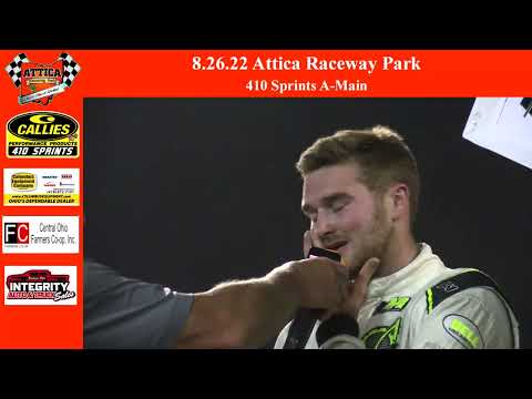 8.26.22 Attica Raceway Park 410 Sprints A-Main - dirt track racing video image