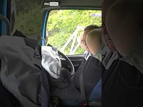 Lorry driver hits car and crashes on A55