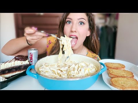 CREAMY CHEESE PASTA AND CHOCOLATE CHEESECAKE MUKBANG! (Eating Show) - UC6D1enwNb6rEaI5bCs0UrfQ