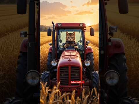 Cute Cat Driving Tractor ❤️🥰 #cats #catvideos #catlovers #meow #catshorts #shorts #virals