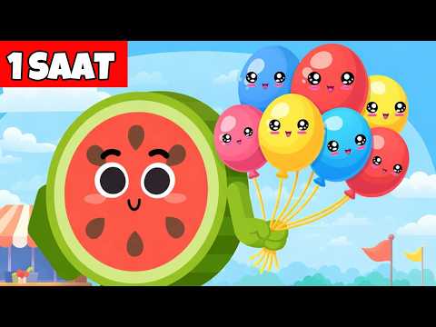 Karpuz Adam ile Renkleri Öğren! - Balonlar ve Meyveler Şarkısı 1 Saat Kesintisiz Eğlence!