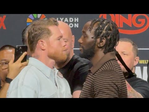 CANELO & CRAWFORD INTENSE FACE OFF IN LAS VEGAS TO CONCLUDE PRESS TOUR