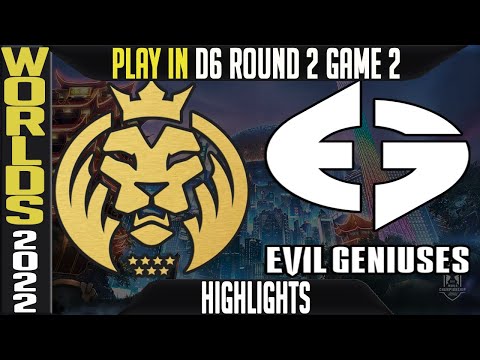 MAD vs EG Highlights Game 2 | WORLDS 2022 Play In Knockouts Round 2 D6 | MAD Lions vs Evil Geniuses
