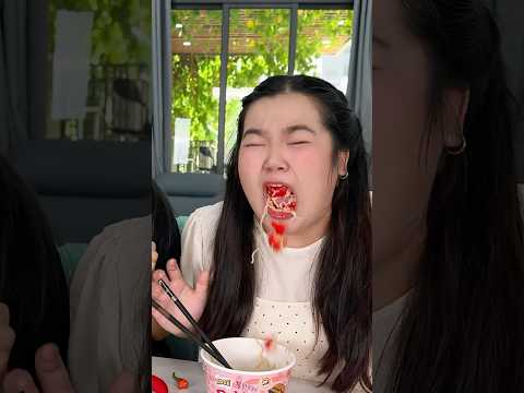 Super spicy noodle eating joke 🌶️🥵 #funny #shorts
