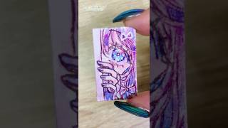 【透明水彩】めっちゃ小さい紙にきらきら瞳を描くメイキング🎨🦜#Shorts #watercolor #watercolorpainting 