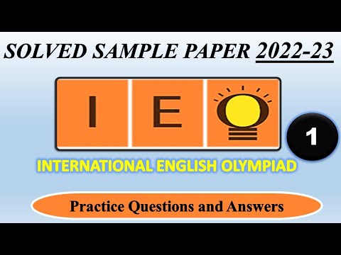 IEO | 2022-23 | CLASS 1 | International English Olympiad | Solved Sample Paper| English Olympiad