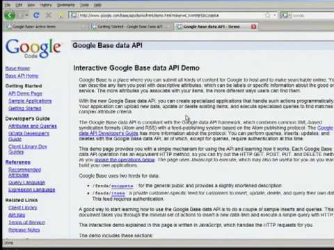 Introduction to the Google Base Data API - UC_x5XG1OV2P6uZZ5FSM9Ttw