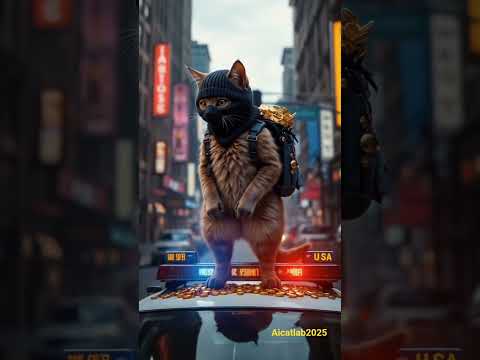 "America’s Most Wanted: The Gold Heist Cat" #catshorts #cat #shorts #aicatlab2025