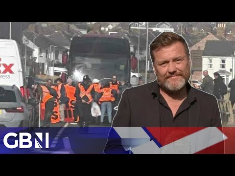 Just Stop Oil blocks bus full of asylum seeker from reaching Bibby Stockholm barge | Jeff Moody