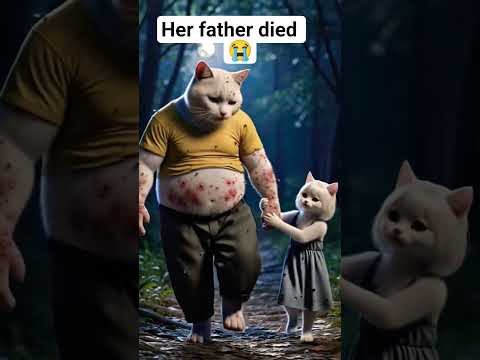 Her Father died 😱😭 #catlovers #kitty #aicat #poorcat #catvideos #meow #funny #cat #ai #viral #hindi